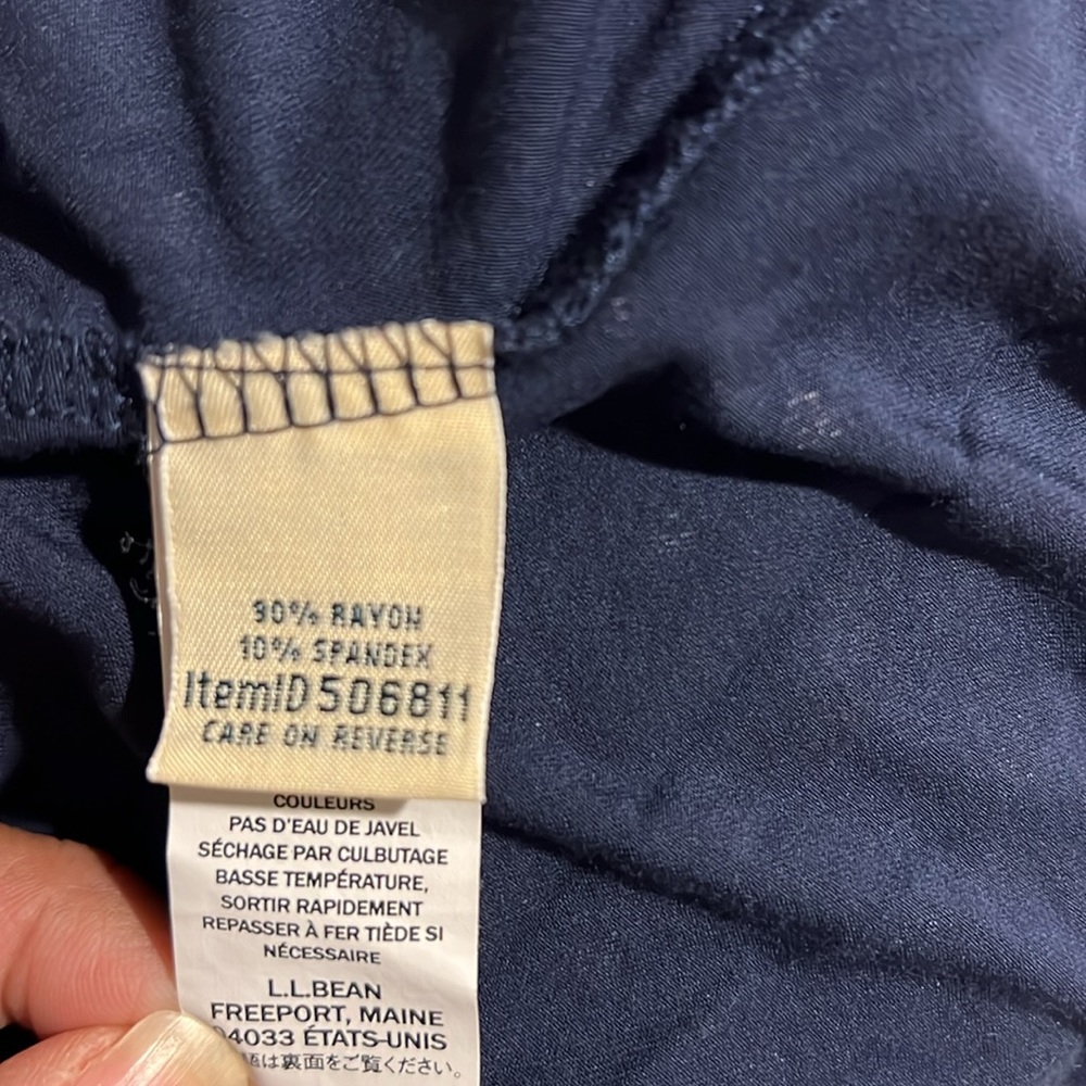 L.L. Bean Navy Blue Polka Dot Wrap Midi Dress - Picture 12 of 13